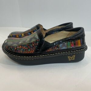 Alegria Debra Blue Mural Patent Leather Shoe Size 38 (8/8.5)